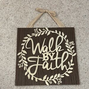 Brown and Cream Wall Decor Sign
